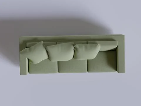 Sofa front view render Stock-Illustration