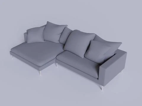Sofa gray color rendering 3D Illustrazione stock