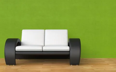Sofa in Green Room Ilustración de archivo