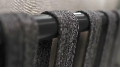 Sofa headboard frame with woven rope. Close-up Stock Footage 220218452