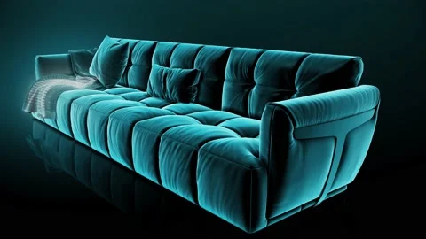 Sofa Hologram Scanning 4k Stock Footage 146749335