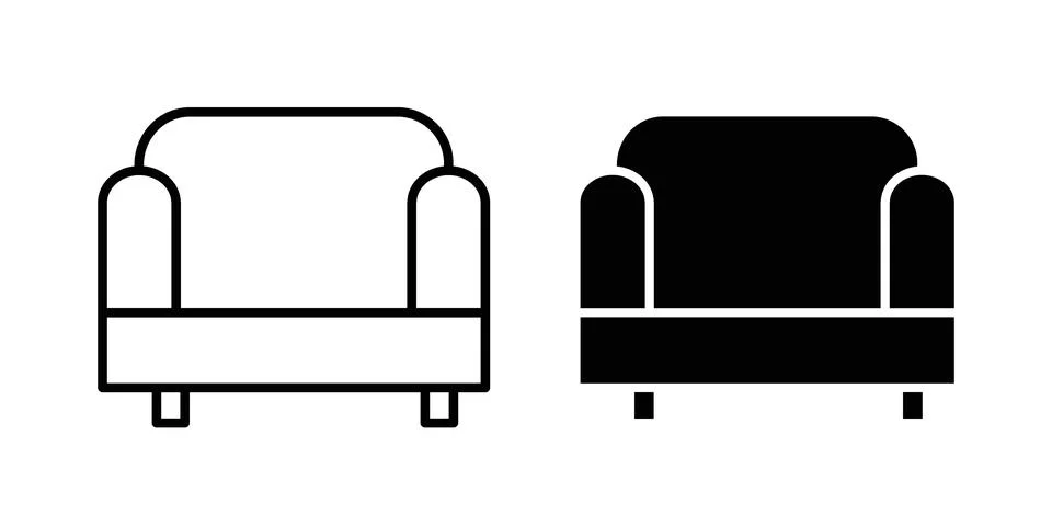 Sofa icon bundle for website design projects Stock Illustration