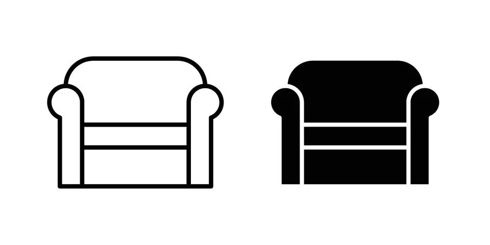 Sofa icon concept logo design collection Stock Illustration