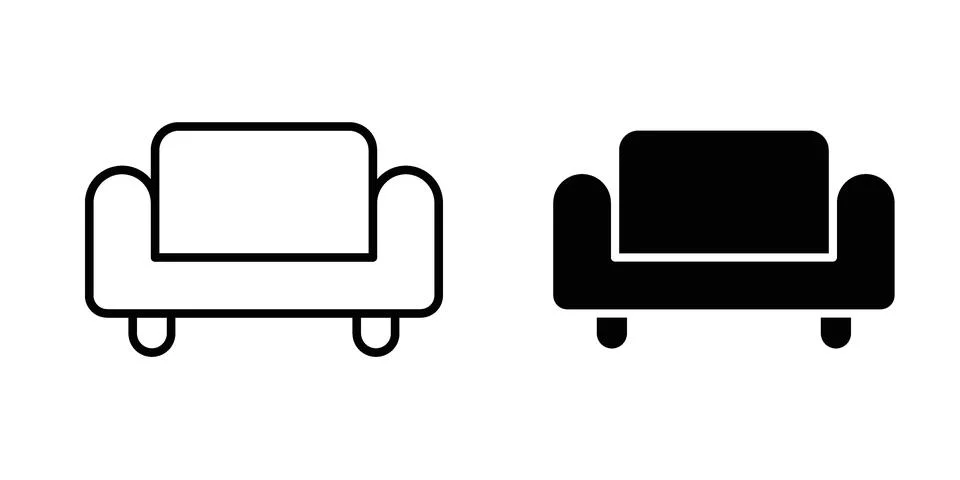 Sofa icon for design projects and web UI Stock Illustration