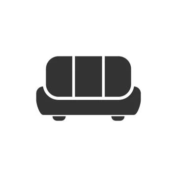 Sofa icon flat Stock Illustration