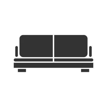 Sofa icon flat Stock Illustration