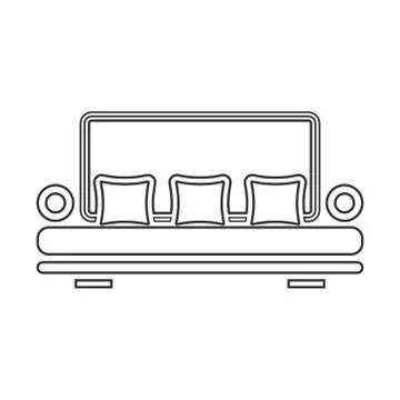 Sofa icon flat Stockillustratie