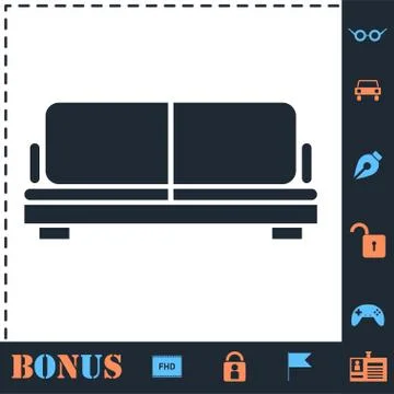 Sofa icon flat イラスト素材