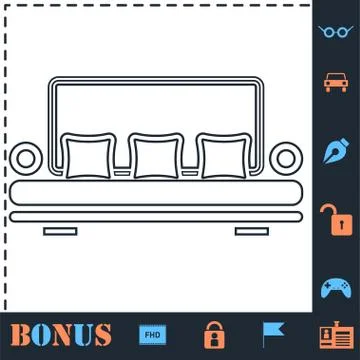 Sofa icon flat イラスト素材