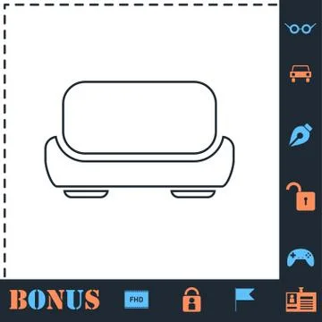 Sofa icon flat イラスト素材