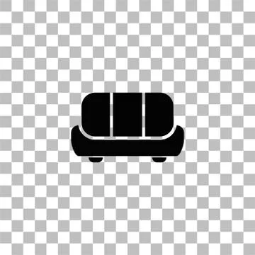 Sofa icon flat Stock Illustration