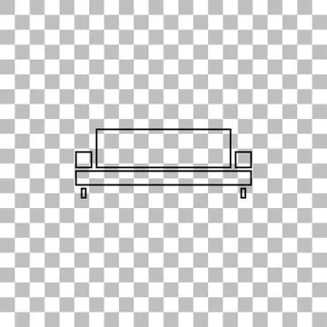 Sofa icon flat Stock Illustration