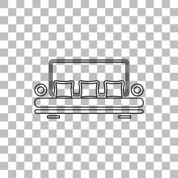 Sofa icon flat Stock Illustration