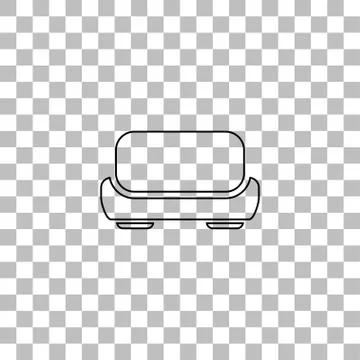 Sofa icon flat Stock Illustration