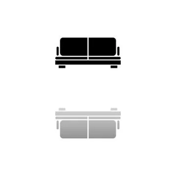 Sofa icon flat Stock Illustration