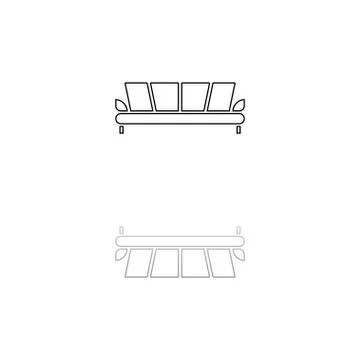 Sofa icon flat Stock Illustration