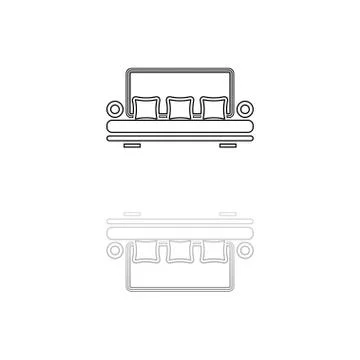 Sofa icon flat Stock Illustration