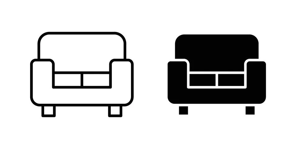 Sofa icon illustration vector, icon set for apps Stock Illustration