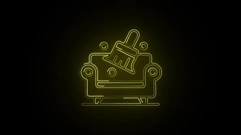 Sofa Icon Isolated on Black Background Furniture Living Room Graphic Animatio Stock-Footage 331853027