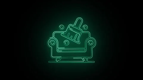 Sofa Icon Isolated on Black Background Furniture Living Room Graphic Animatio Stock-Footage 331853034