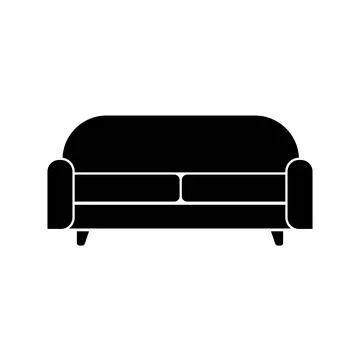 Sofa icon isolated on white background. Couch for living room. Flat design Stock Illustration