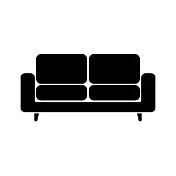 Sofa icon isolated on white background. Couch for living room. Vector illus.. Stock Illustration