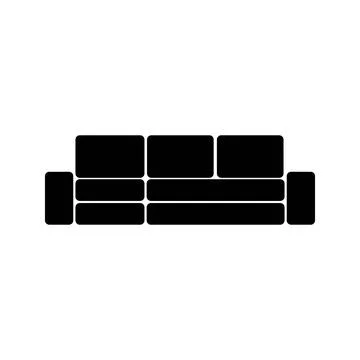 Sofa icon isolated on white background. Couch for living room. イラスト素材