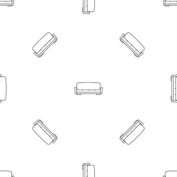 Sofa icon, outline style Stock Illustration