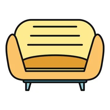 Sofa icon representing home comfort and lounge Stock Illustration