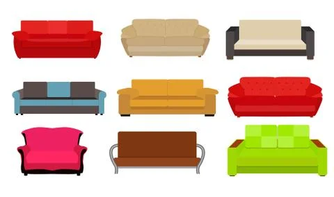 Sofa Icon Set  Illustration Stock-Illustration
