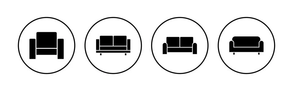 Sofa icon set. sofa icon illustration Stock Illustration