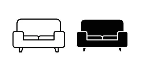 Sofa icon vector art Illustrations Stock Illustration