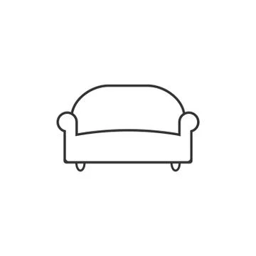Sofa icon. Vector illustration, flat design. - Vector Ilustración de archivo