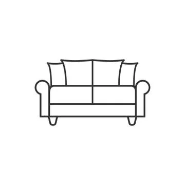 Sofa icon. Vector illustration, flat design. - Vector Ilustración de archivo