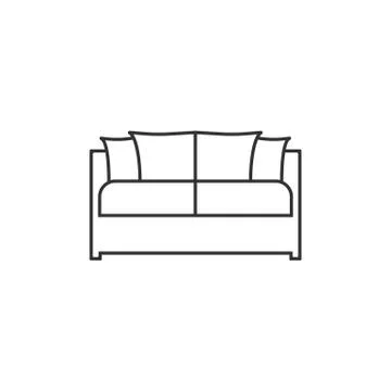 Sofa icon. Vector illustration, flat design. - Vector Ilustración de archivo