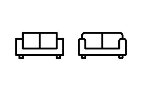 Sofa icon vector illustration. sofa sign and symbol. furniture icon Stock Illustration
