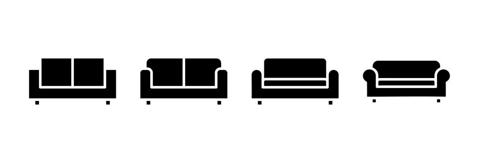Sofa icon vector illustration. sofa sign and symbol. furniture icon Stock Illustration