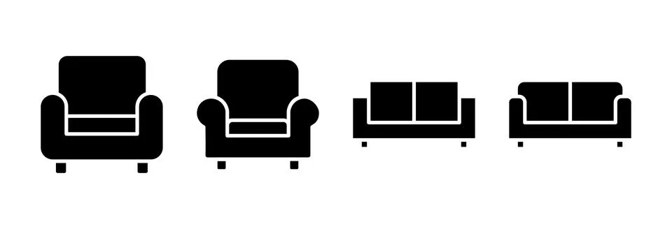 Sofa icon vector illustration. sofa sign and symbol. furniture icon Ilustración de archivo