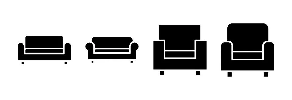 Sofa icon vector illustration. sofa sign and symbol. furniture icon Ilustración de archivo