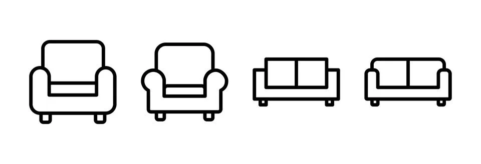 Sofa icon vector illustration. sofa sign and symbol. furniture icon Stock Illustration