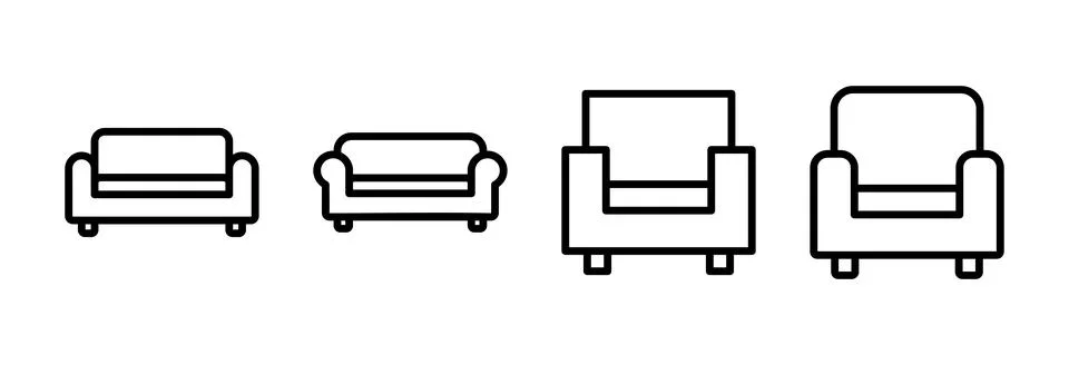 Sofa icon vector illustration. sofa sign and symbol. furniture icon Stock Illustration
