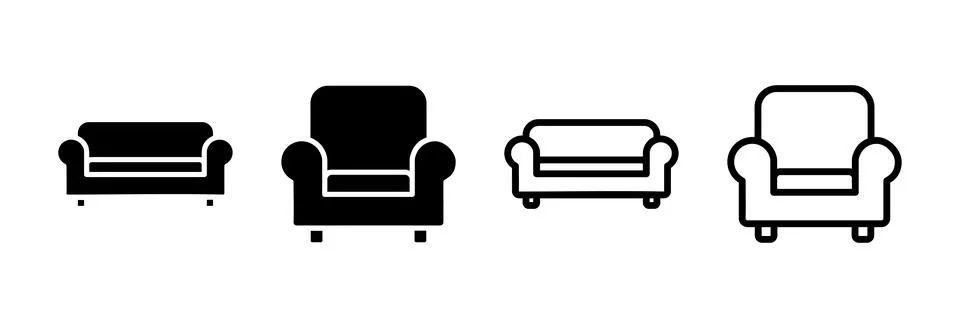 Sofa icon vector illustration. sofa sign and symbol. furniture icon Ilustración de archivo
