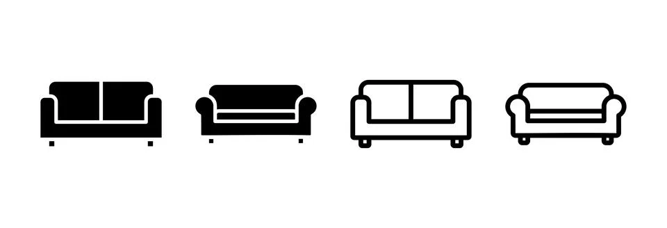 Sofa icon vector illustration. sofa sign and symbol. furniture icon Ilustración de archivo