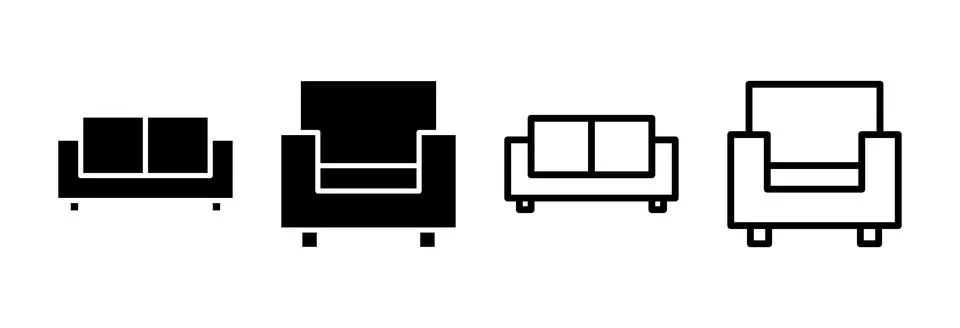 Sofa icon vector illustration. sofa sign and symbol. furniture icon Stock Illustration