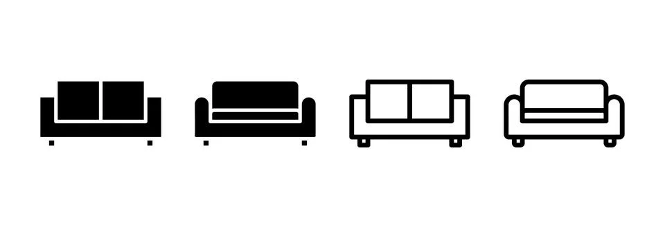 Sofa icon vector illustration. sofa sign and symbol. furniture icon Stock Illustration