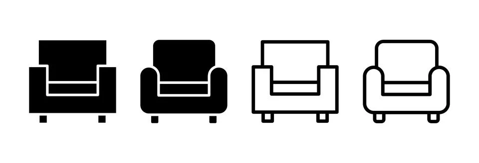 Sofa icon vector illustration. sofa sign and symbol. furniture icon Stock Illustration