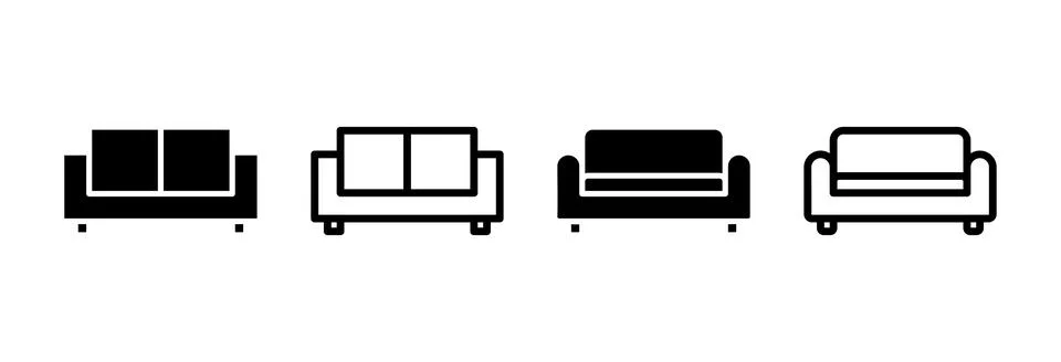 Sofa icon vector illustration. sofa sign and symbol. furniture icon Stock Illustration