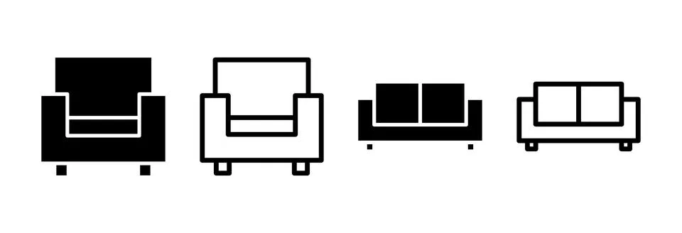 Sofa icon vector illustration. sofa sign and symbol. furniture icon Stock Illustration