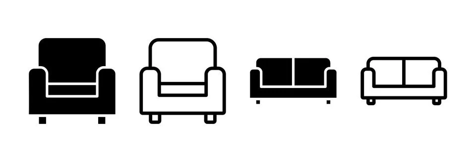 Sofa icon vector illustration. sofa sign and symbol. furniture icon Ilustración de archivo