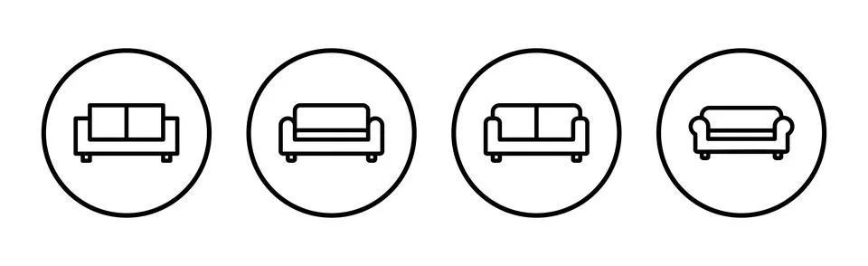 Sofa icon vector illustration. sofa sign and symbol. furniture icon Stock Illustration